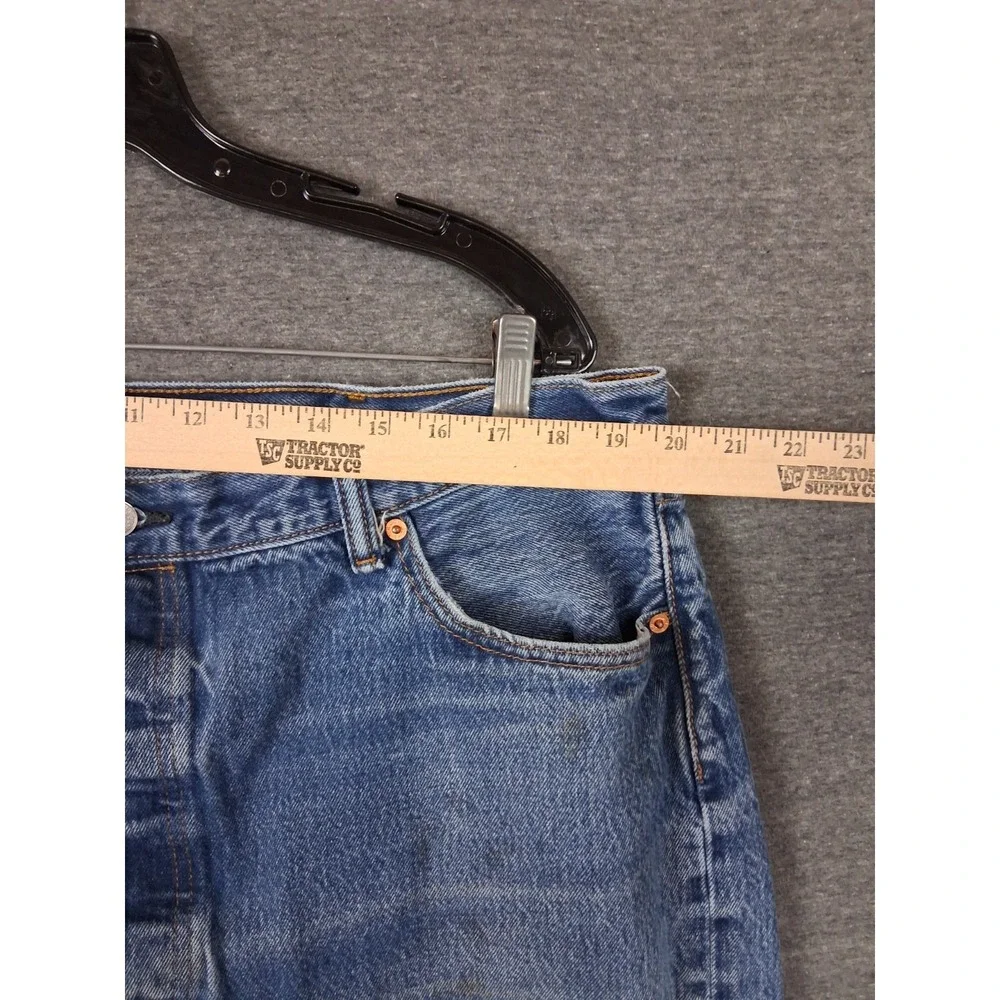 Levis Jeans Mens‎ 40x27 Blue Denim 501 USA Faded Button Fly Suspender